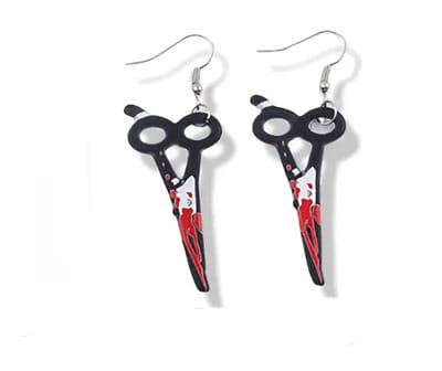 Akyol - halloween oorbellen - oorbellen - halloween - schaar oorbellen - oorbellen met nepbloed - oorhangers - Halloween asseccoires