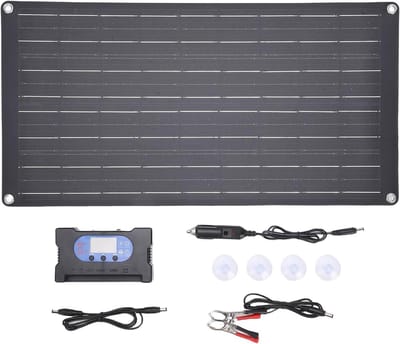 Zonne Energie Set - Draagbare Stroom - Kamperen Noodstroom - Intelligent Beheer - 25W Paneel - Zwart