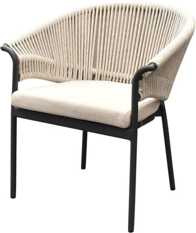 Suns Santorini dining tuinstoel matt royal grey - camel sand