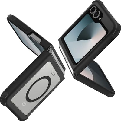 Force Case, Hoesje geschikt voor Samsung Galaxy Z Flip 6 - Duo Frost Series Versterkt, Zwart