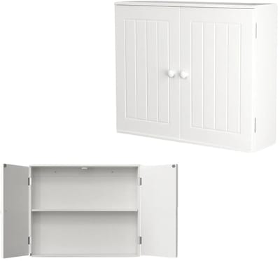 Opbergkast Zenvo - Vrijstaande Opbergkast - Wandkast met Dubbele Deuren - Voor Keuken & Badkamer - Extra Plank voor Meer Opbergruimte