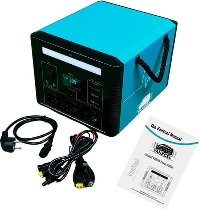VanXcel Powerstation 1120Wh 1000W met LED Lamp - Draagbare Noodstroom Accu UPS Functie Solar Generator Camping USB-C QC3.0 - Zuivere Sinusgolf 220V Camper Boot Festival Stroomuitval CPAP Koelkast Laptop Off-Grid