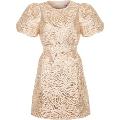 Freebird F-wv-jaquard-fantasy-26-1 Dames - Jurk - Goud - Maat S