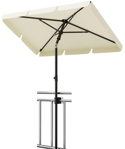 Jently parasol - balkonparasol - strandparasol - rechthoek - verstelbaar - 200x125 - beige
