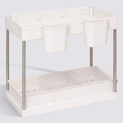 Keukenkast organizer uitschuifbaar 2 niveaus Five® - Wit - Uitschuifbaar