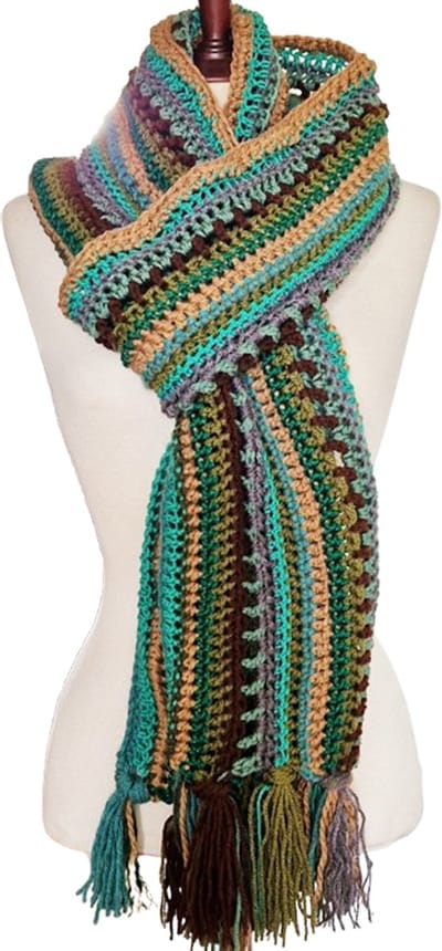 Toetie & Zo Handgemaakte Sjaal - Bohemian - Multicolor - Groen - Bruin - Beige