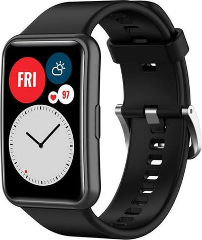 Strap-it Siliconen Bandje – Geschikt voor Huawei Watch Fit / Huawei Watch Fit New – Zwart