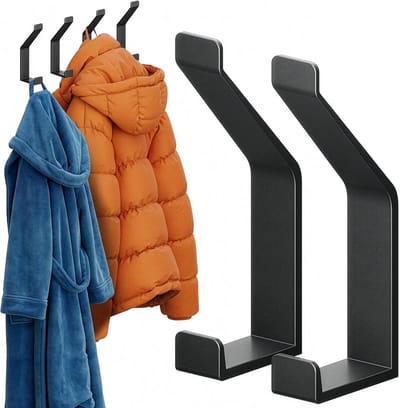 Minismus Kapstok Haken 6 Stuks Zwart - Wandhaken voor Wandkapstok Hangend om in de muur te boren - Houdt tot 10KG