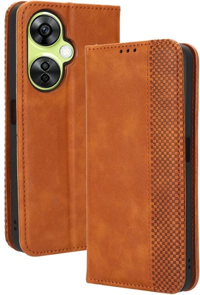 Coverup Hoesje - Geschikt voor OnePlus Nord CE 3 Lite 5G Hoesje - Coverup Vintage Style Book Case - Bruin