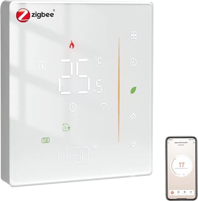 Zigbee Slimme Thermostaat voor Vloerverwarming - Digitaal en Programmeerbaar, Compatibel met Alexa en Google Home