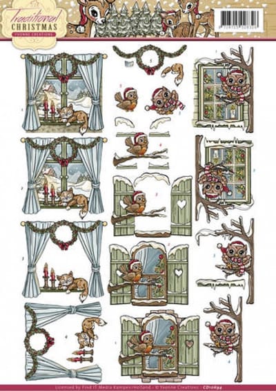 Raampjes - Traditional Christmas 3D-Knipvel Yvonne Creations 1 stuks