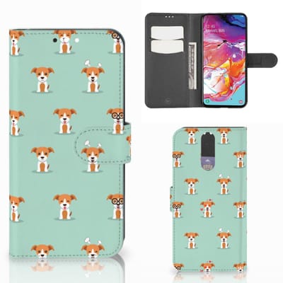 Boekhoesje voor Samsung Galaxy A70 Telefoonhoesje met Pasjes Pups