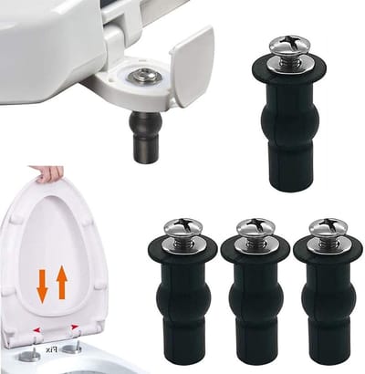 Roestvrijstalen Scharnieren voor Toiletbril - 2 Paar met Bevestigingsschroeven en Antislip Kit, Geschikt als Reserveonderdeel voor Toiletzittingen