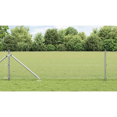 vidaXL - gelast - draadhek - met - grondpennen - 25 - x - 0,5 - m - Gegalvaniseerd - staal