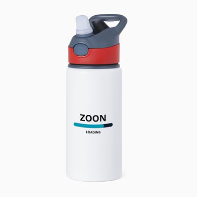 Hacebo® - zoon loading waterfles met rietje rood - Zoon - ochtendkoffie laden - verjaardagscadeau - verjaardag - cadeau - cadeautje voor zoon - zoon artikelen - kado - geschenk - gift - water fles - 650ML