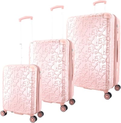 ELLE Harde Kofferset 3-Delig / Reiskofferset / Trolleyset - Alors - Roze - Roze / Set