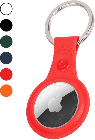 Hoesje Geschikt voor Apple AirTag 2e generatie Sleutelhanger Hoes Leren - Leder Look Hoesje Geschikt voor Apple AirTag 2-Sleutelhanger Hoesje Case - Rood