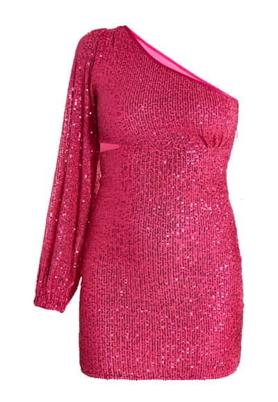 Faina Mini-jurk met één schouder Dames roze