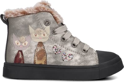 Shoesme Sh24w035 Sneakers Meisjes - Leren Sneaker - Zilver - Maat 23