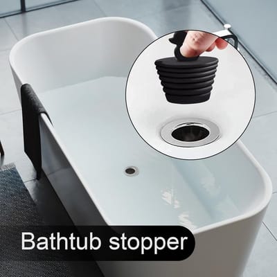 Afvoerstop Bad - Wastafel Stopper - Water Binnenhouden - Eendvormig Ontwerp - 2 Stuks - Zwart