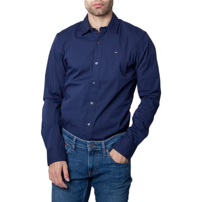 Tommy Jeans Overhemden Slim Fit Stretch Blauw