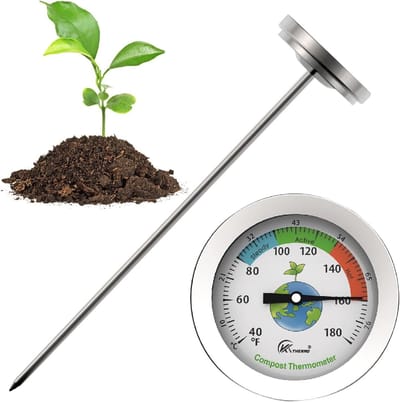Bodemthermometer - Tuinmeter - Bodemtemperatuur Meten - Roestvrijstalen Sonde - 178 cm