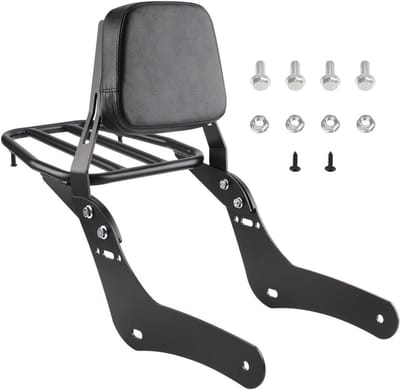 Passagier Rugleuning Sissy Bar - Motor Rugsteun - Comfortabel Rijden - Met Geïntegreerd Bagagerek - Voor Honda CMX 300/500 - Zwart