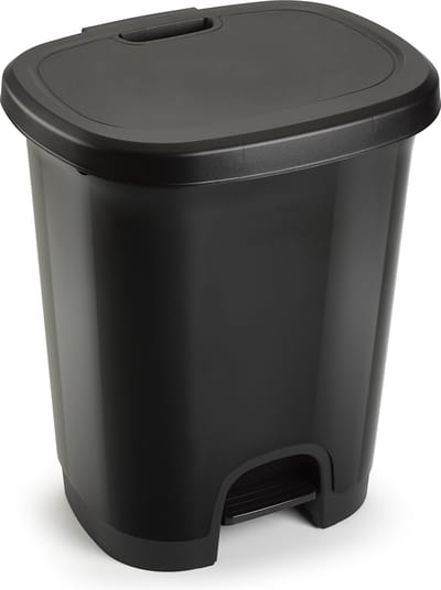 Plasticforte Pedaalemmer - zwart - 18 liter - 33x28x40 cm - kunststof - prullenbak