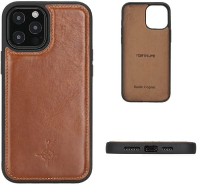 NorthLife - Geschikt voor iPhone 12 Pro Max - Leren Backcover hoes - Cognac