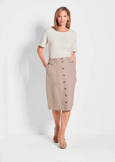 Rok in cargolook - steengrijs - Gr. 24 van Goldner Fashion
