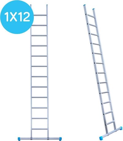Eurostairs Ladder enkel recht 1x12 sporten