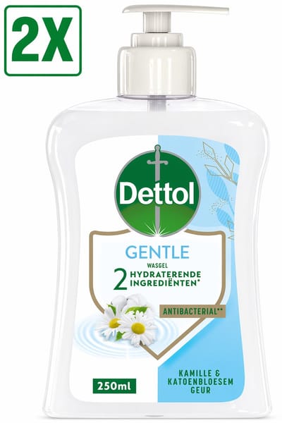2 x Dettol - Handzeep - Gentle - Kamille & Katoenbloesem - 250 ml - Handzeep - Antibacterieel - Kamille - Katoenbloesem - Milde Reiniging