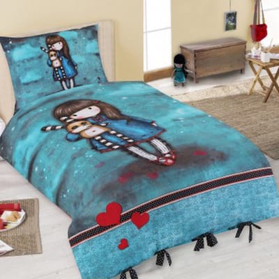 Santoro London Gorjuss Hash Little Bunny Dekbedovertrek - Eenpersoons - 140 x 200 cm - Multi