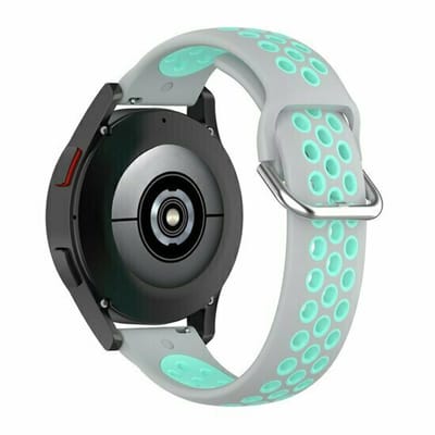 By Qubix - Siliconen sportbandje met gesp - Grijs + turquoise - Geschikt voor Xiaomi Redmi Watch 5 Active / Redmi Watch 5 Lite