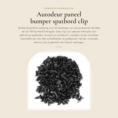 Dailygoods- Clip 100 Stuks - Kunststof Klinknagels - Universele Pasvorm - Lichtgewicht - Auto Accessoires - Voor Bumper/Deur/Spatbord - Klinknagel