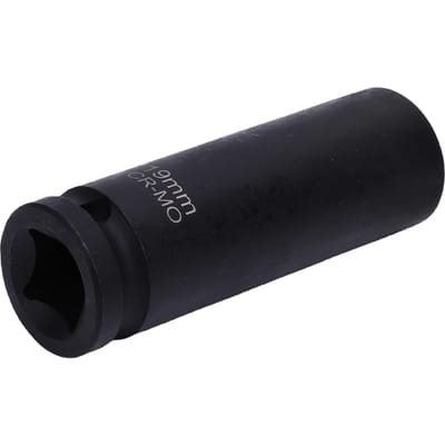 19mm Dunwandige Slagdop 1 2 Inch Aandrijving 6-Punts CR MO Staal voor Onderhoud en Reparaties aan Auto's black