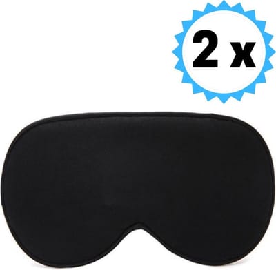 KELERINO. Zijden Slaapmasker - Verstelbaar - Mannen / Vrouwen - Nacht - Zwart - Duopack