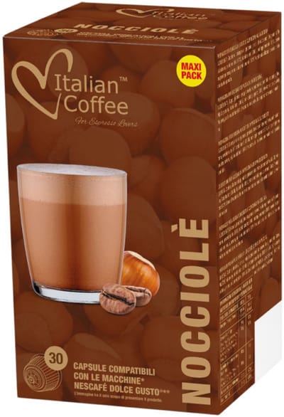 Italian Coffee hazelnoot cappuccino capsules XL Pack – Compatibel met Nescafé Dolce Gusto – 30 capsules