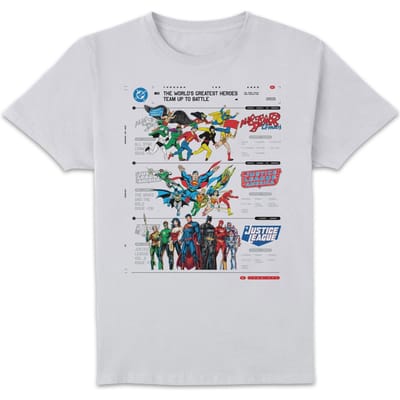 DC Comics Justice League Through The Ages Unisex T-Shirt - White - 3XL
