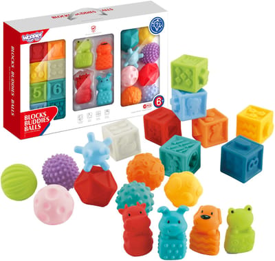 Woopie Baby Zintuiglijke puzzels Knijppuzzel Geluid Leren tellen 20 stuks. - UNI