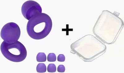 Oordoppen voor Slapen - Earplugs - Reizen - Overprikkeling - Earplugs - Paars - SNR 26 dB Demping - Inclusief Opbergdoosje - Festival Oordopjes - Herbruikbare Gehoorbescherming - Siliconen voor Slaap en Gevoeligheid - 8 Dop