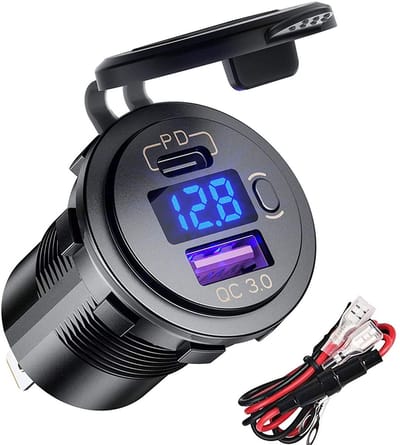 HOMTAS Autolader USB C & USB A - Auto Oplader 2 Poorten - Tot 3x sneller opladen - Snellader - Sigarettenaansteker Splitter - Adapter Auto Lader - 12V USB - 2026 model