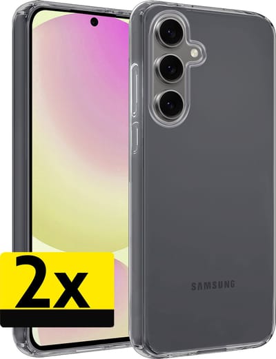 Hoesje - 2 Stuks - Geschikt voor Samsung Galaxy S24 FE - Sterk & Shockproof - Case Siliconen - Back Cover - Telefoon Hoes - Telefoonhoesjes - Transparant