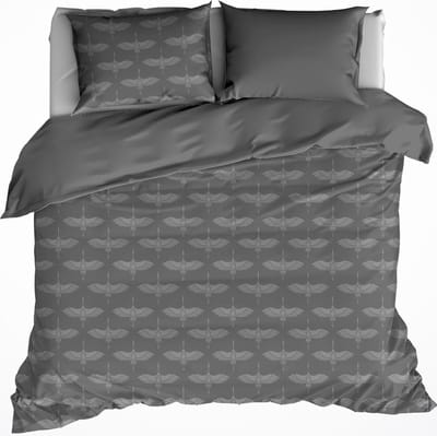 De Witte Lietaer Dekbedovertrek Katoen Flanel Crane - Lits Jumeaux - 240 x 220 cm - Grijs
