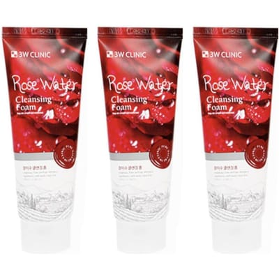 3W CLINIC Mousse Nettoyante Eau de Rose 100ml (3 Options) # 100ml x 3pcs