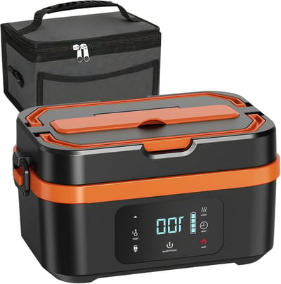 Draagbare Schotelwarmer - Voedselwarmer Lunchbox - Onderweg Eten - Lekbestendig Ontwerp - 1.35 Liter - Zwart