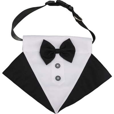 Hondensmoking met D-ring Nylon Wasbaar Huidvriendelijk Hondenbruiloftskraag Voor Nieuwjaarsfeest Verjaardag L(for 6.5-9kg)