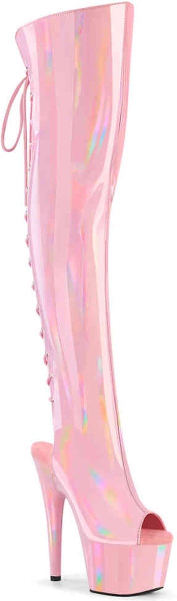 Pleaser - ADORE-3019HWR Plateau overknee Laarzen - US 8 - 38 Shoes - Roze