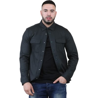 Autograph Heren Wollen Blend Overshirt in Zwart