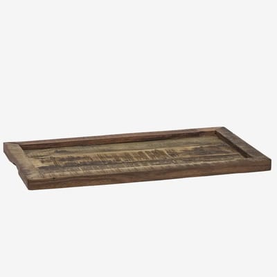 Madam Stoltz - Gerecycled Houten Dienblad uit India - 55x28x2 cm